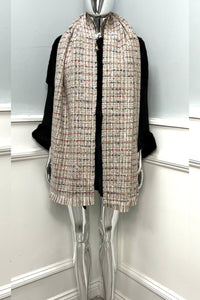Textured Tweed-Style Long Scarf