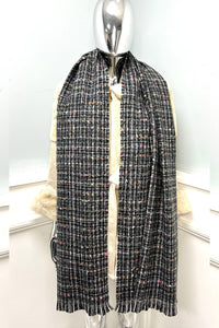 Textured Tweed-Style Long Scarf