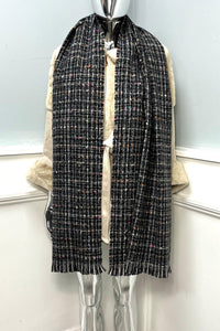 Textured Tweed-Style Long Scarf