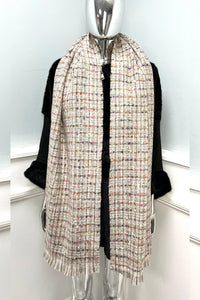 Textured Tweed-Style Long Scarf