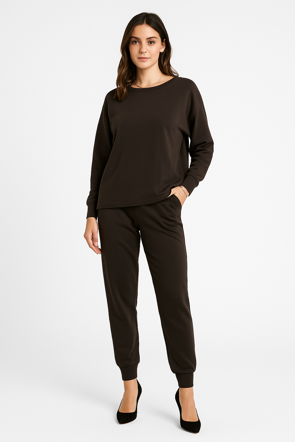 Round Neck, 100% Cotton, Elasticated Waist & Cuff, Two Pocket Set