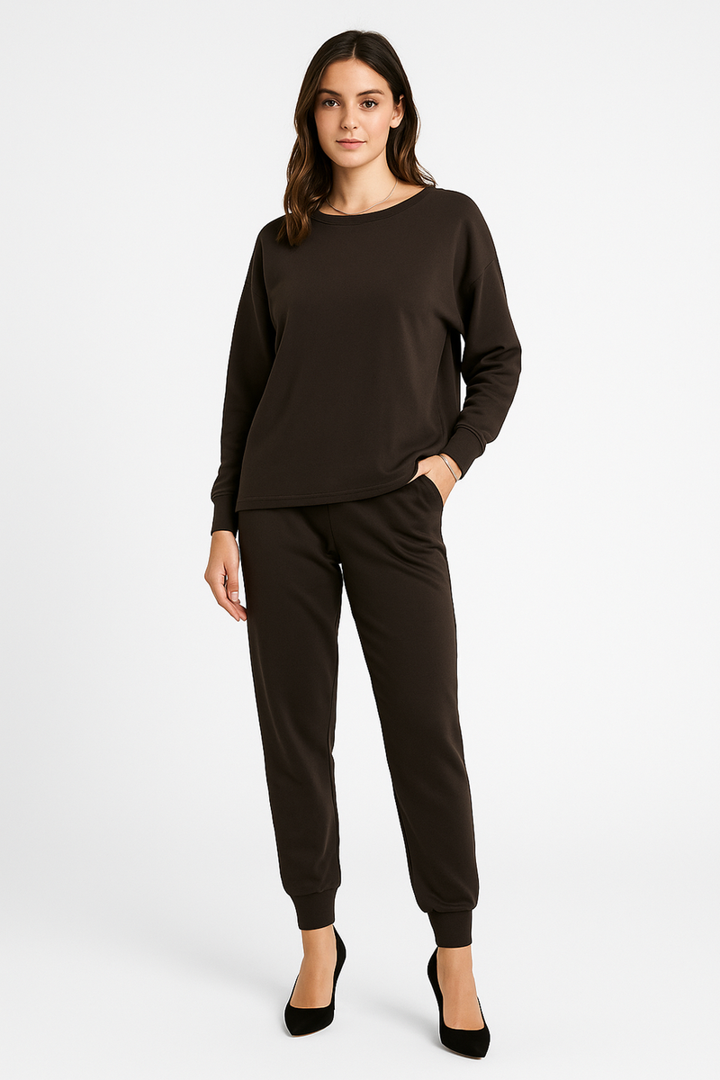 Round Neck, 100% Cotton, Elasticated Waist & Cuff, Two Pocket Set