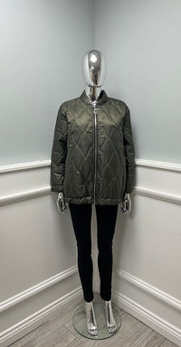 Zip Through, Two Pocket Quilted Bomber Jacket