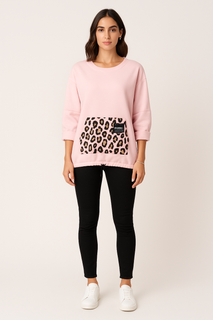 Round Neck, Pocket & Drawstring Back Detailed, 100% Viscose, Oversized High Low Top.