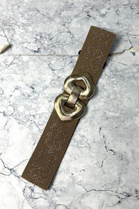 Embellished Stretch Belt with Metal Clasp