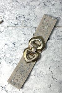 Embellished Stretch Belt with Metal Clasp