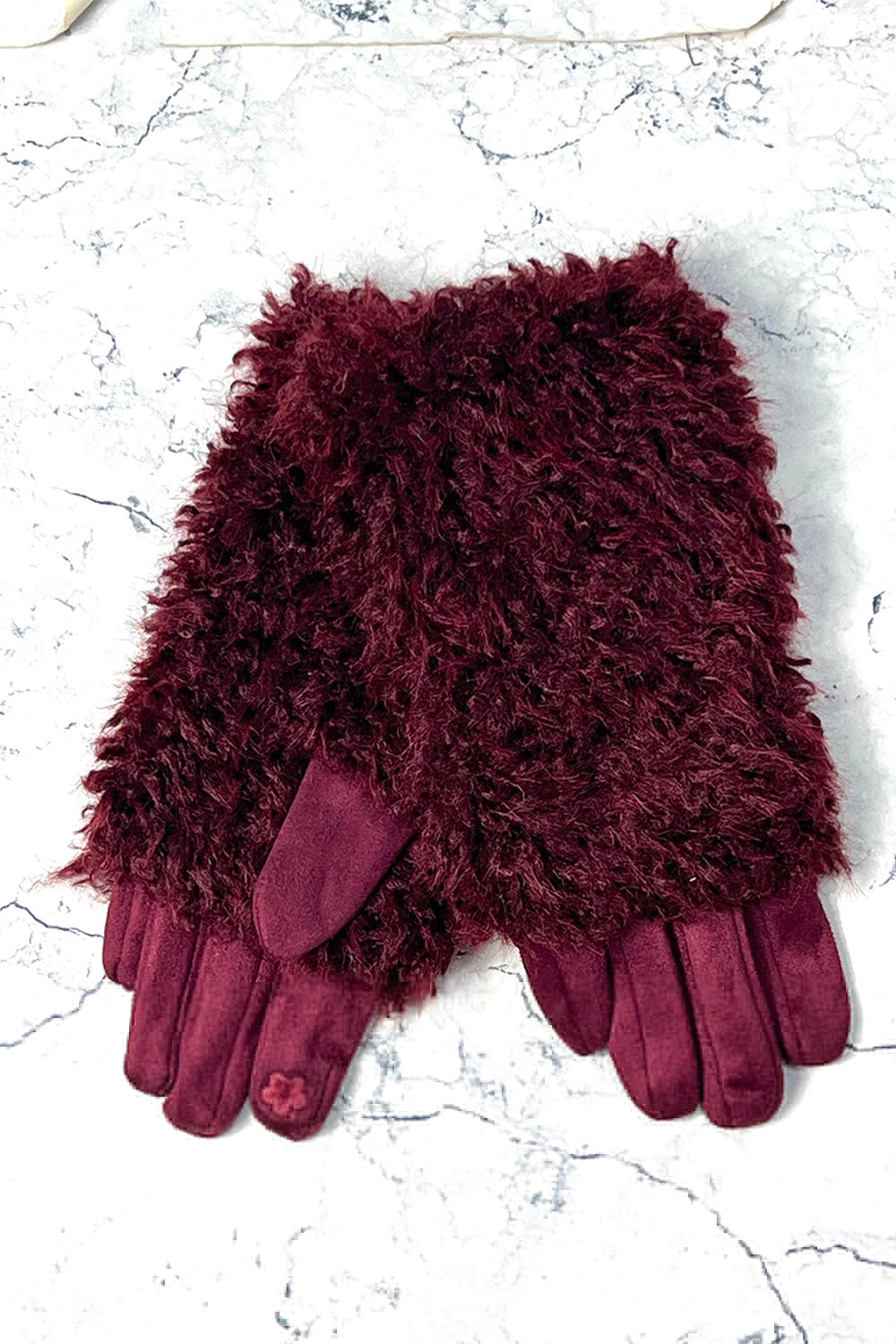 Faux-Fur Textured Winter Gloves