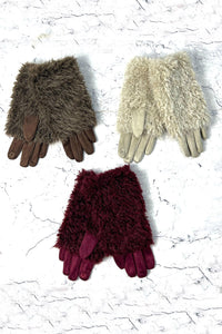 Faux-Fur Textured Winter Gloves