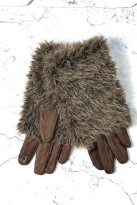Faux-Fur Textured Winter Gloves