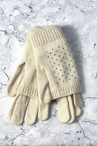Studded Knit Winter Gloves