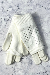 Studded Knit Winter Gloves
