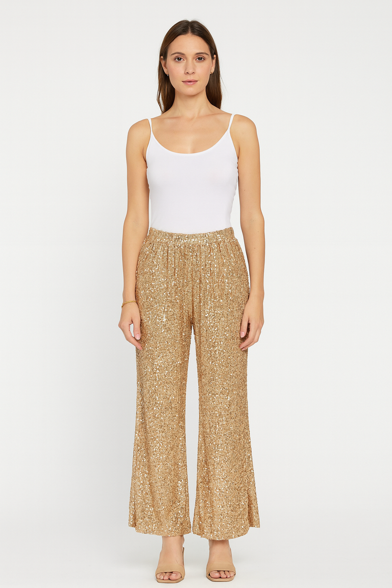 Wide Leg Sequin Trouser.