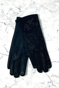 Studded Suede Winter Gloves