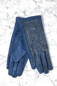 Studded Suede Winter Gloves