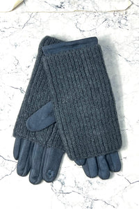 Cozy Knit Panel Winter Gloves