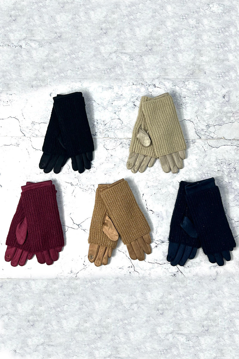 Cozy Knit Panel Winter Gloves