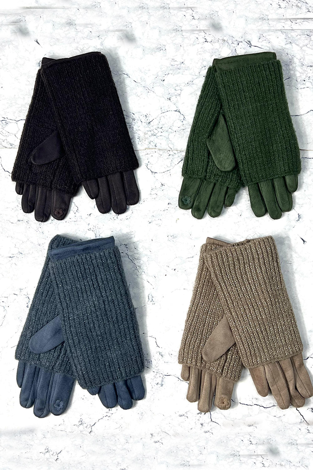Cozy Knit Panel Winter Gloves
