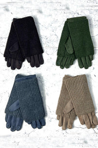 Cozy Knit Panel Winter Gloves