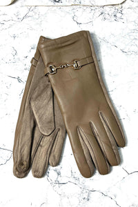 Bit-Detail Faux-Leather Winter Gloves 1698