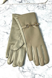 Bit-Detail Faux-Leather Winter Gloves 1698
