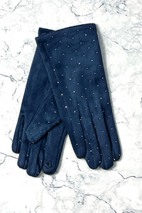 Studded Suede Winter Gloves