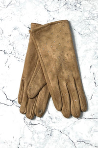 Studded Suede Winter Gloves