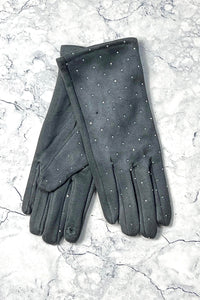 Studded Suede Winter Gloves