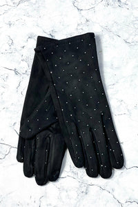 Studded Suede Winter Gloves