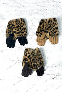 Leopard Faux-Fur Winter Gloves