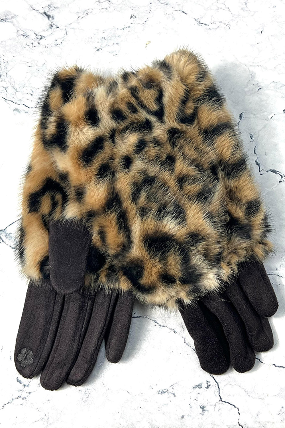 Leopard Faux-Fur Winter Gloves