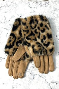 Leopard Faux-Fur Winter Gloves