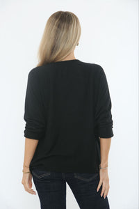 V-Neck, Button Detailed, Viscose & Nylon Light Knitted Top