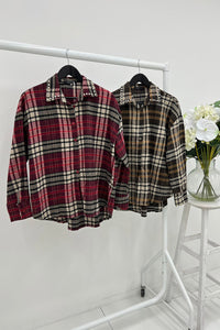 Diamanté Studded Collared, 100% Cotton Shirt