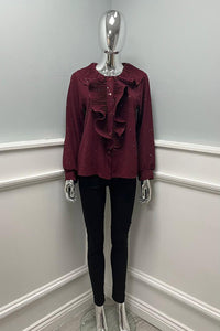 Button Through, Frill Detailed Top