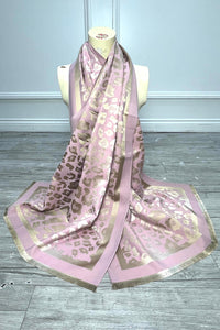Metallic Leopard Border Scarf