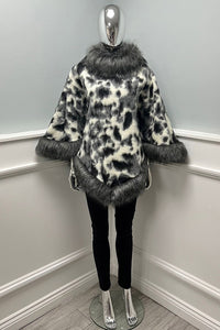 Fur Neck & Hem Detailed Poncho