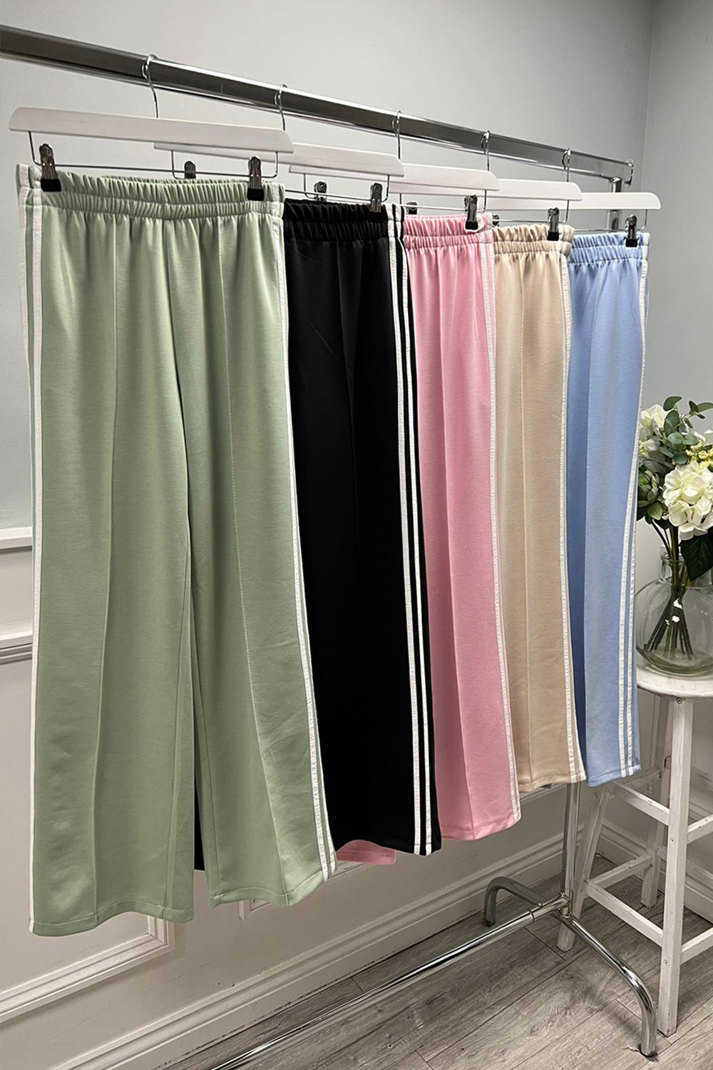 Elasticated Waist, Side Stripe Detailed, Two Pocket Trouser