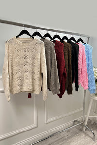 Crew Neck,Textured Knit  jumper