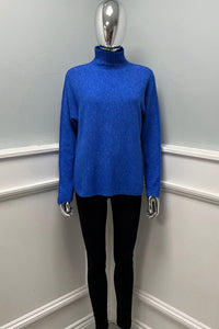 Ribbed High Neck, Acrylic & Nylon Knitted Jumper