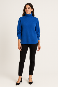 Acrylic & Nylon Knitted, Roll Neck Jumper