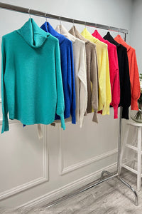 Acrylic & Nylon Knitted, Roll Neck Jumper