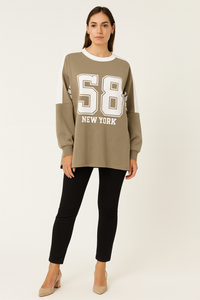 American Inspired, Round Neck, Batwing Top