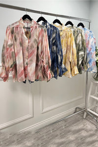 Long sleeves , relaxed fit printed Shirt with ruffle detailing on cuff