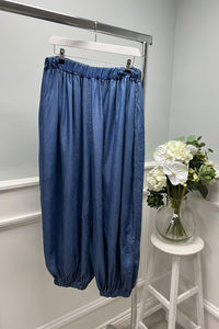 Elasticated Waist & Cuff, Two Pocket Denim Trouser