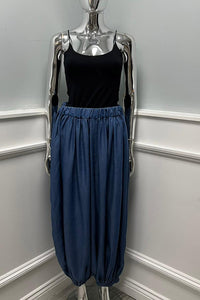 Elasticated Waist & Cuff, Two Pocket Denim Trouser