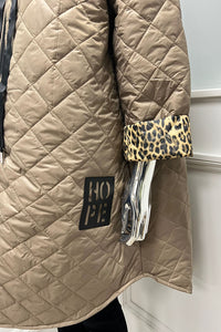 Zip Through, Two Pocket Quilted Hoodie Jacket