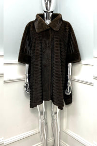 Collared, Button Through Fur Cape