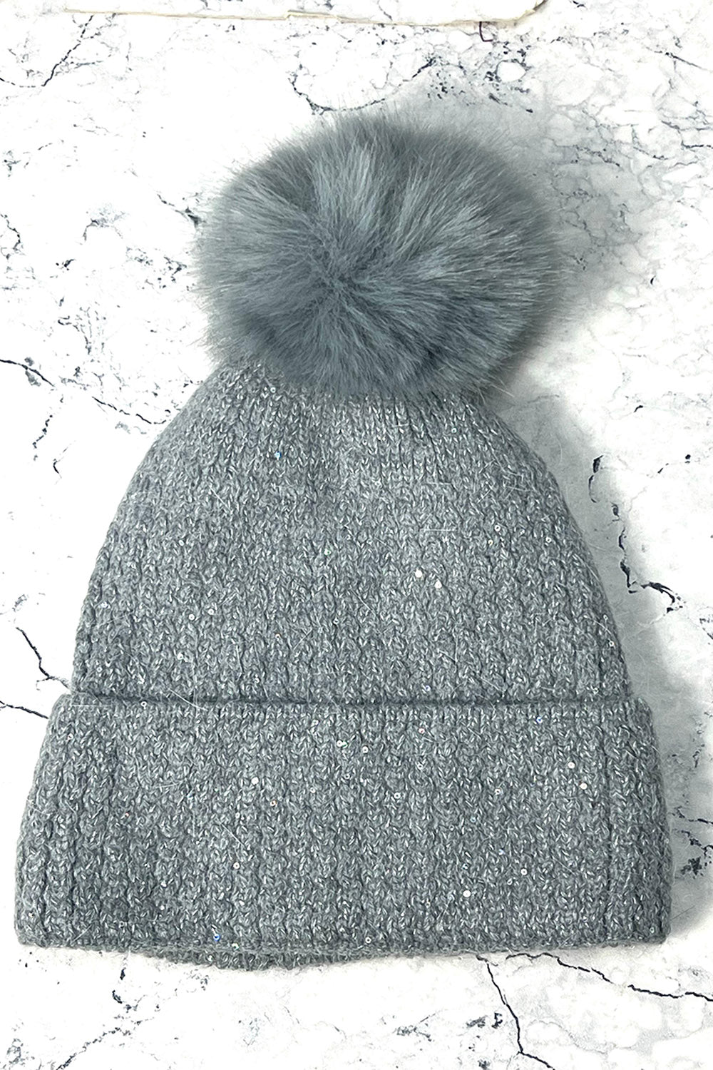 Beanie cap with subtle sequins