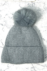 Beanie cap with subtle sequins