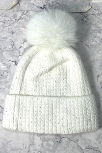 Beanie cap with subtle sequins